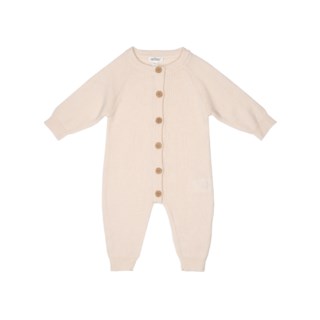 Lun strikket ulldress, sand