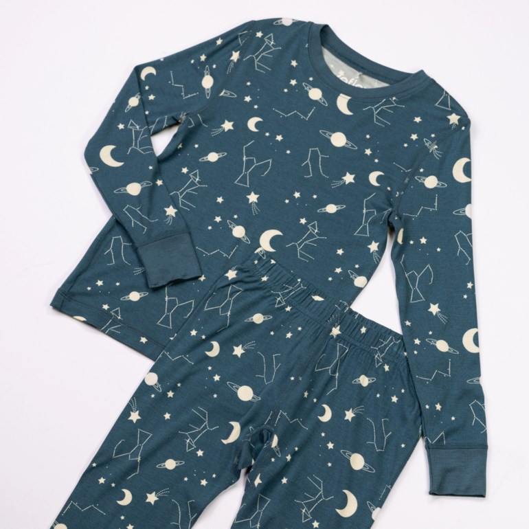 Bambus pyjamas sett Blå - 11040382-Blueberry-86-92 cm - 1