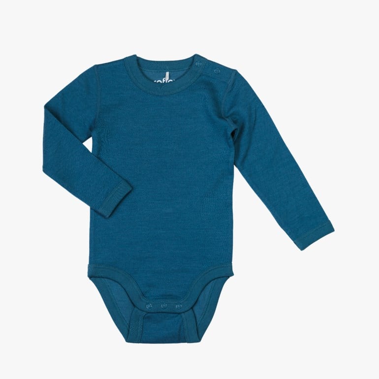 Snøfall ull/bomull body solid Blå - 11040411-Blueberry-56 cm - 1