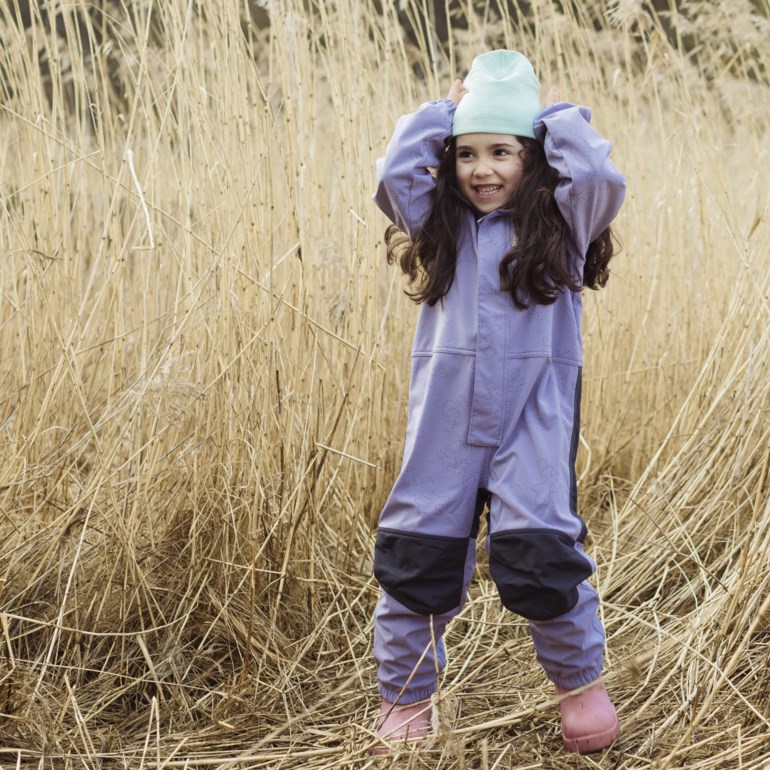 Fauske parkdress – softshell med refleksmønster Lilla - 11040656-Purple-80 cm - 1