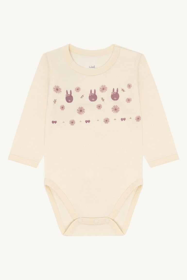 Hust & Claire Baloo body i ull/bambus Hvit - 11045139-Offwhite-56 cm - 1