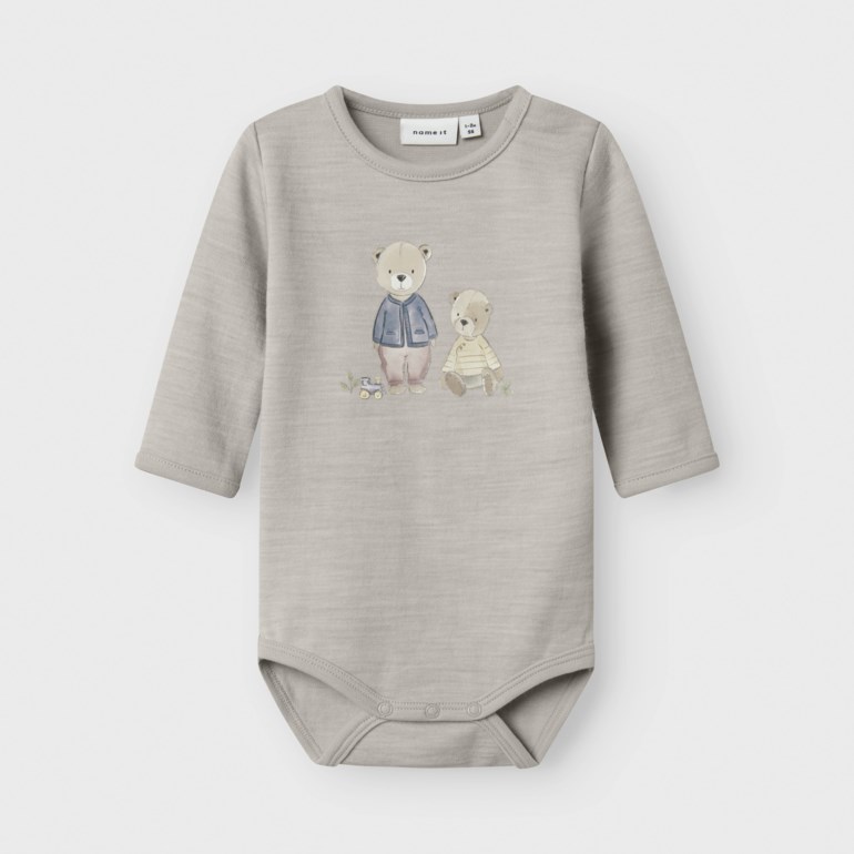 Wup ull/bomull body Grå - 11046846-NacreousCl-62 cm - 1